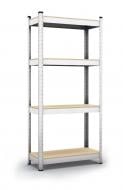 Стеллаж 1600x900x300 мм Меткас silver МДФ полки 4 шт. без покрытия