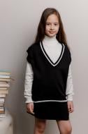 Жилет для дівчинки ART KNIT Чорна з білою смужкою р.116-122
