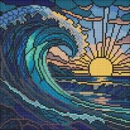 Алмазная мозаика Витраж. Волна ©art_selena_ua Ideyka