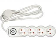 Удлинитель с выключателем STHOR с заземлением 4 гн. белый 1,5 м 72353