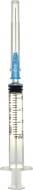 Шприц инъекционный Гемопласт 2-х компонентный 2 мл с иглой 23G (0,6 мм × 25 мм) 100 штук