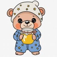 Картина по номерам Медвежонок в пижаме ©art_selena_ua 25х25 см Ideyka