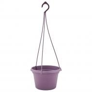 Горшок пластиковый Алеана Глория с подвеской 20х13 круглый 2 л фиолетовый (115018)