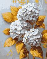 Картина по номерам Золотая гортензия с красками металлик extra ©victoria_art___ 40х50см см Ideyka