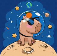 Картина по номерам Капибара в космосе 30x30см см Ideyka