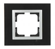Рамка одноместная Mono Style Glass универсальная черное стекло 107-720000-160