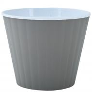 Горщик пластиковий Алеана Ібіс з подвійним дном 13,0х11,2 см круглий 0,86 л сірий (114032)