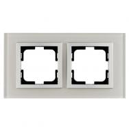 Рамка двомісна Mono Style Glass універсальна біле скло 107-710000-161