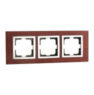 Рамка трехместная Mono Style Wood универсальная черешня 107-500000-162