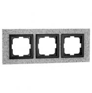 Рамка тримісна Mono Style Granİt універсальна білий цинковий 107-600000-162