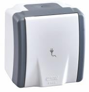 Розетка без заземления Mono Octans со шторками серый 154-020006-143