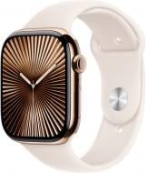 Смарт-годинник Apple Watch Series 10 GPS + Cellular 46mm Gold Titanium Case with Starlight Sport Band - S/M (MWYX3QH/A)