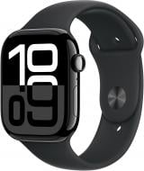 Смарт-годинник Apple Watch Series 10 GPS + Cellular 46mm Jet Black Aluminium Case with Black Sport Band - S/M (MWY33QH/A)