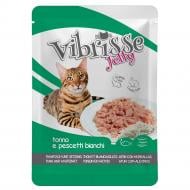 Корм влажный для взрослых котов VIBRISSE JELLY с тунцем и корюшкой в желе 70 г