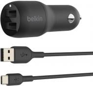 Автомобильное зарядное устройство Belkin Car Charger 24W Dual USB-A USB-A - USB-C