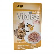 Корм влажный для взрослых котов VIBRISSE JELLY с тунцем и куриной ветчиной в желе 70 г