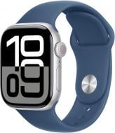 Смарт-часы Apple Watch Series 10 GPS + Cellular 42mm Silver Aluminium Case with Denim Sport Band - S/M (MWX33QH/A)