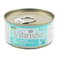 Корм влажный для взрослых котов VIBRISSE с тунцем и кальмаром 70 г