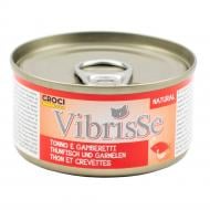 Корм влажный для взрослых котов VIBRISSE с тунцом и криветками 70 г