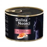 Корм влажный для взрослых котов Dolina Noteci Premium мясные кусочки в соусе с лососем 185 г