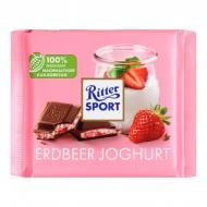 Шоколад Ritter Sport молочный с йогуртовой начинкой и кусочками клубники 100 г