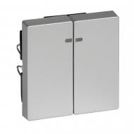 Клавиша выключателя двухклавишный Schneider Electric Merten с подсветкой алюминий MTN3420-0460