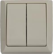 Выключатель двухклавишный двухклавишный LXL Terra без подсветки кремовый 2208 CREAM