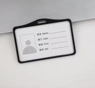 Бейдж горизонтальный черный HWBG05 Brushme