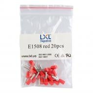 Наконечник втулочный изолированный LXL 1.5 мм2 E1508 20 шт./уп. красный