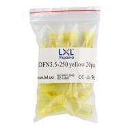 Разъем плоский полностью изолированный LXL 4-6 мм2 24А 20 шт./уп. FDFN 5.5-25 желтый