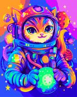 Картина за номерами Космічний патруль Кіт 40x50 см Santi
