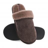 Тапки домашние Velvet с отворотом меховые 15872 р.40/41 коричневый