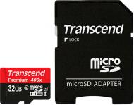 Карта памяти Transcend miсroSDHC 32 ГБ UHS Speed Class 1 (U1)Class 10 Premium 400x (TS32GUSDU1)