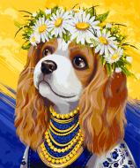 Картина по номерам Спаниель в веночке 40x50 см Santi