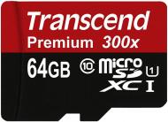 Карта памяти Transcend microSDXC 64GB Class 10 UHS-I PremiumX300 + SD adapter Карта памяти Transcend microSDXC 64GB Class 10 UHS-I PremiumX300 + SD adapter