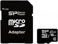 Карта памяти Silicon Power microSDHC 16GB Class 10 UHS-I Elite + SD adapter