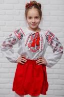 Вышиванка для девочек Сварга Калина р.122-128 красно-черный