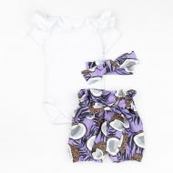 Комплект для новорожденных Dexter`s Боди с шортами и повязкой Coconuts фиолетовый р.68 d10-56к-лв