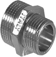 Ниппель редукционный с наружной резьбой Hi-Therm 1/2 х 3/8 (хром)