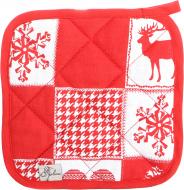 Прихватка Праздничная-Пэчворк 20x20 см красный Прованс