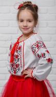 Вышиванка для девочек Сварга Розочка р.134-140 красно-черный