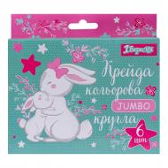 Мел цветной Bunny JUMBO 6 шт. 1 вересня