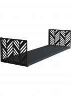 Полка навесная Metkas Home Листья 700x220x170 мм антрацит