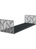 Полка навесная Metkas Home Листья 170x700x220 мм белый глянец/антрацит (LPN01733 07022 11)