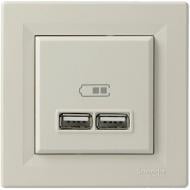 Розетка USB двойная Schneider Electric Asfora крем EPH2700223 Розетка USB двойная Schneider Electric Asfora крем EPH2700223