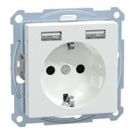 Розетка USB + USB 1 с заземлением Schneider Electric Merten IP20 белый MTN2366-0325 Розетка USB + USB 1 с заземлением Schneider Electric Merten IP20 белый MTN2366-0325