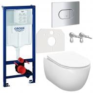 Комплект инсталляции Grohe Solido 5в1 с унитазом EGO PC Egoist Rimless и кнопкой Arena хром