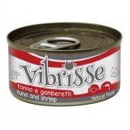 Корм влажный для взрослых котов VIBRISSE с тунцом и криветками 140 г