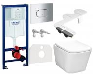 Комплект инсталляции Grohe Solido 6в1 унитаз EGO TORNADO, кнопка Arena хром, накладка-биде