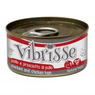 Корм влажный для взрослых котов VIBRISSE с курицей и ветчиной 70 г